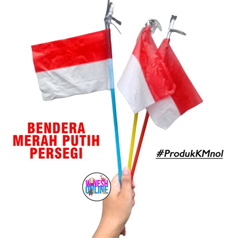 Jual Kg Pack Bendera Merah Putih Kotak Persegi Tiang Sedotan