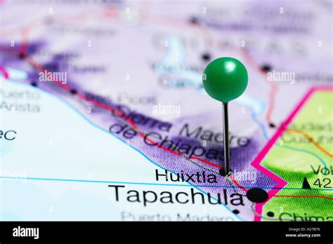 Huixtla Pinned On A Map Of Mexico Stock Photo Alamy