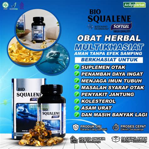 Jual Bio Squalene Softgel Ekstrak Minyak Hati Ikan Hiu Original With