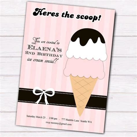 Ice Cream Social Invitation Free Template Ad Custom Design Templates