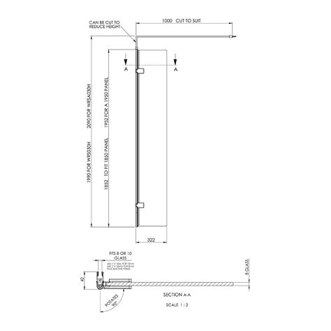 Hudson Reed Wetroom Return Shower Screen With Chrome Hinged Profile