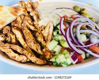 Mediterranean Chicken Shawarma Rice Bowl Hummus Stock Photo 1198272169 ...