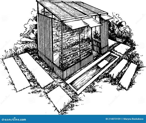 Boceto De Concepto De Diseño De Invernadero Moderno Idea De