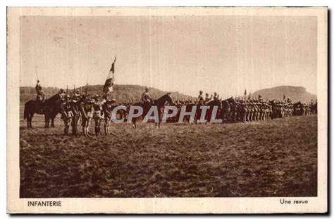 Carte Postale Ancienne Militaria Infanterie Une Revue Manuskript