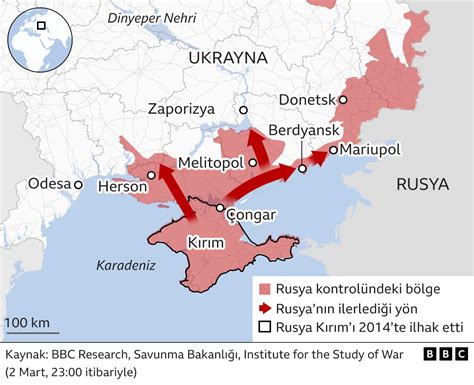 Haritalarla Rusya nın Ukrayna yı işgalinde 8 gün Rus güçleri Herson u