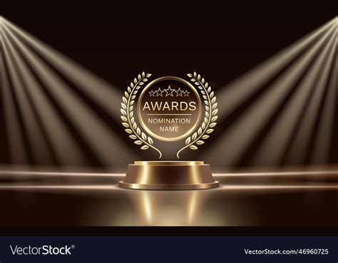 Awards nomination name podium golden prize event Vector Image