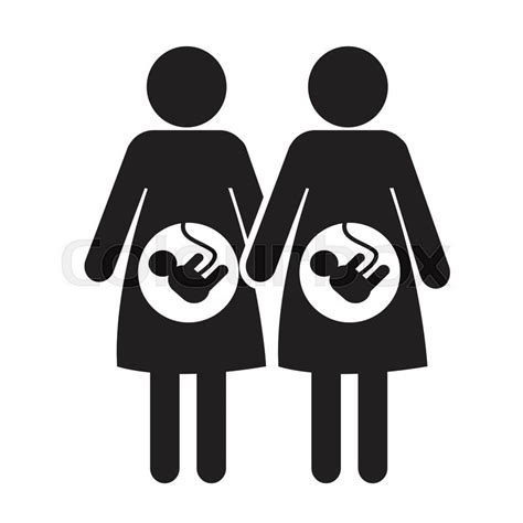 Pregnant Woman Icon Illustration Stock Vector Colourbox