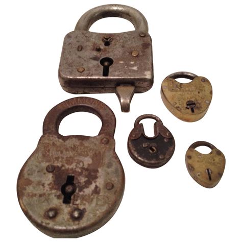 Assorted Antique Locks - Set of 5 | Chairish