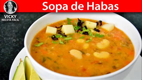 Sopa De Habas VickyRecetaFacil YouTube