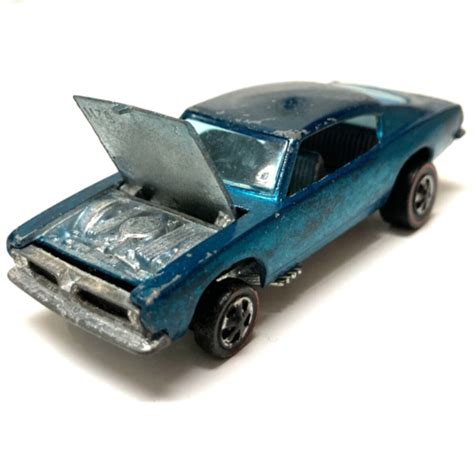 Hot Wheels Redline Custom Barracuda 1967 Aqua Sweet Sixteen Made In