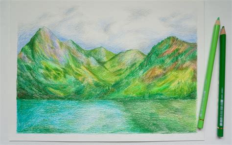 Landscape Drawing, Coloured Pencil Landscape, Colored Pencil Landscape ...