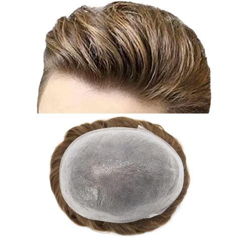 All Poly Toupee For Men 0 04mm Ultra Thin Skin Mens Toupee Real Human Hair Piece