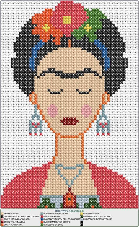 Frida Kahlo En Punto De Cruz Puntos De Cruz Divertidos Punto De Cruz