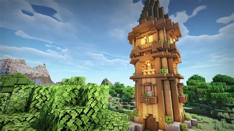 I made a wooden tower base!! What do you guys think? : r/Minecraft