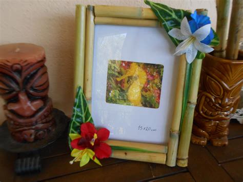 Bamboo Picture Frame 6x8 Tiki Tropical Hawaiian Home Decor Housewarming