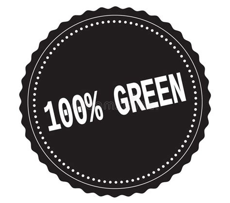 Green Text On Black Sticker Stamp Stock Illustration