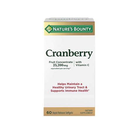 Nature S Bounty Cranberry With Vitamin C 25 200mg 60 Softgels Ehavene