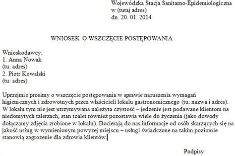 Donos do sanepidu wzór przykład anonimowy mailem