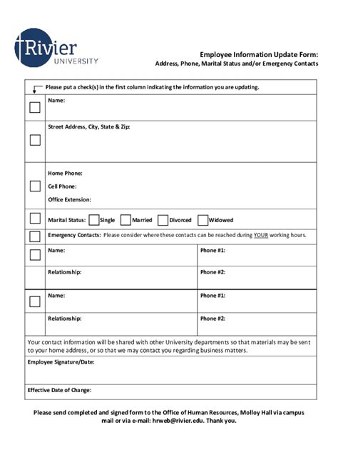 Employee Information Update Form Fill Out And Sign Printable Pdf Template Airslate Signnow