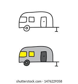 Cartoon Drawing Camper Trailer Stock Vector (Royalty Free) 1476229358 | Shutterstock