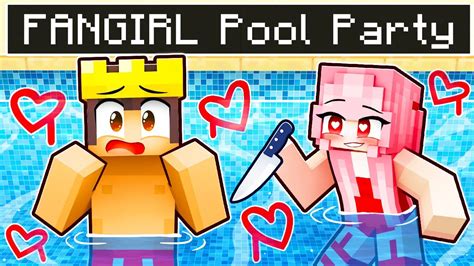 Pool Party With Crazy Fan Girl In Minecraft Youtube