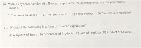 Solved 10 With A Keyboard Version Of A Boolean Expression