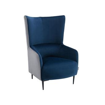 Fauteuil En Velours Bleu Nuit Et Structure Grise Mendocino Fauteuil