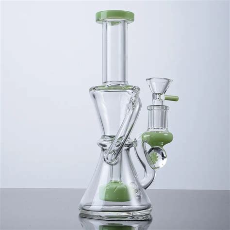 Wholesale Recycler Milk Green Purple Klein Hookah With Heady Glass Bong Dab Rig Oil Rig