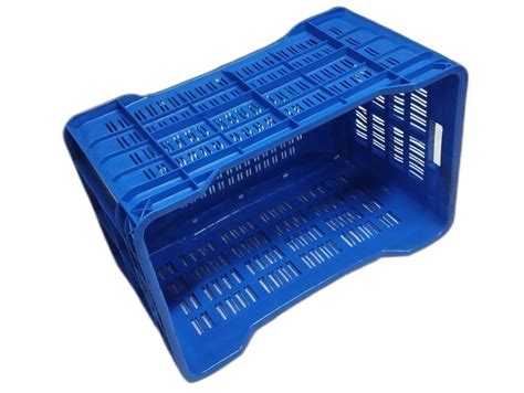 Blue HDPE Vegetable Crate Size 390mm X 310mm X 250mm At Rs 160 Piece