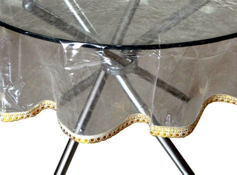 Decojewels Transparent PVC Round Table Cover Fancy & Sweet (Golden ...