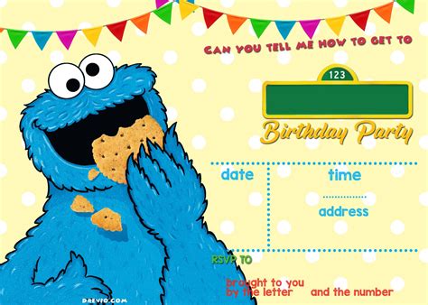 Free Sesame Street Invitation Template