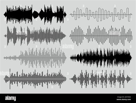 Sonido M Sica Ondas Vector Set Gr Ficos De Pulsos O Sonidos Musicales