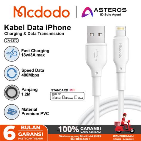 Jual MCDODO Kabel Data IPhone USB Lightning Fast Charging 3A CA 7270