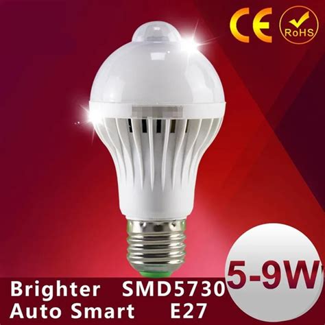 Pir Motion Sensor Lamp Led E Bulb W W W W Auto Smart Radiating