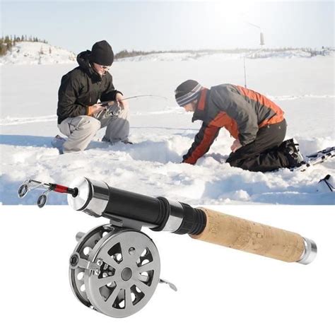 HaoFuwu Mini Moulinet de Pêche sur Glace en Métal Extérieur Portable