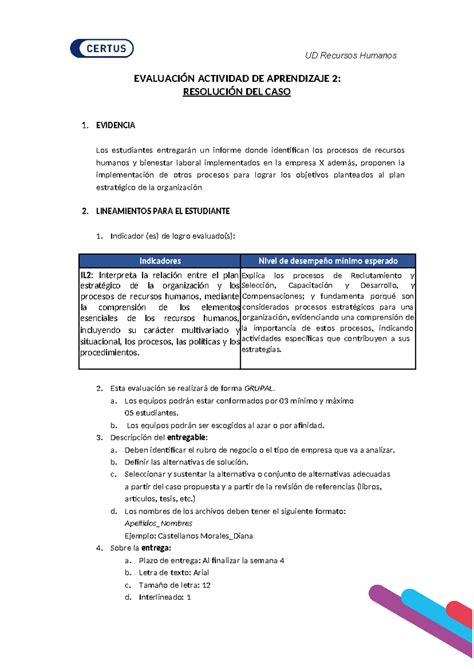 Lineamientos de evaluación AA2 EVALUACIÓN ACTIVIDAD DE APRENDIZAJE 2