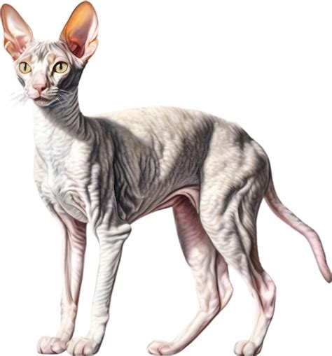 Premium Psd Coloredpencil Sketch Of A Cornish Rex Cat