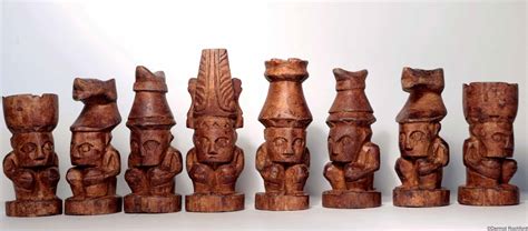 Antique Tribal Nias Chess Set