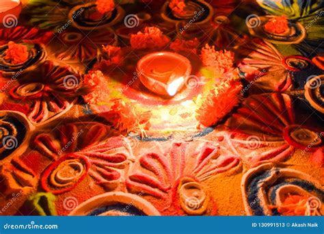 Deepawali or Deepavali Diwali Rangoli Diyas, Festival in India Stock Image - Image of bright ...