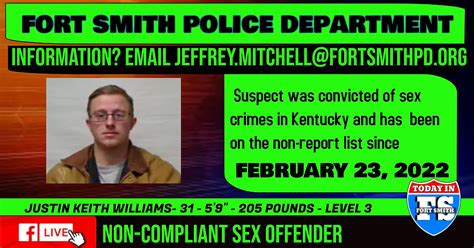 Fort Smith Non Compliant Sex Offender Justin Keith Williams