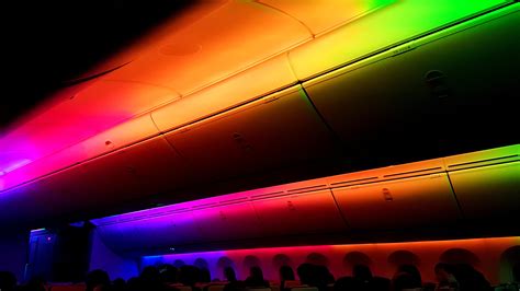 These cabin lights on my flight. : r/ainbow