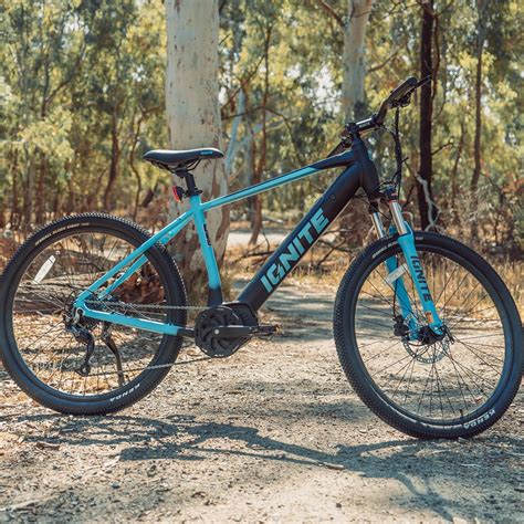 Ignite Puma Hardtail Electric Mountain Ebike Blue 15 Bunnings Australia