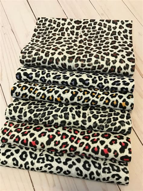 Leopard Pvc Leather Sheets Leopard Print Leather Sheets Etsy