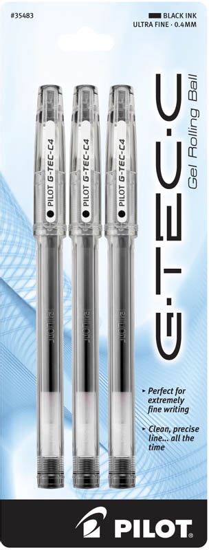 G Tec C Gel Ultra Fine Point Pen Black 3 Pack Pilot