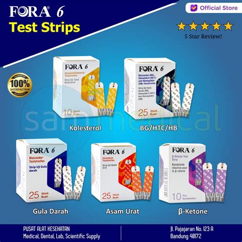 Jual Fora 6 STRIP Multi Gula Kolesterol UA Keton BG HB HTC Refill