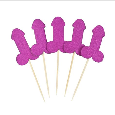 Penis Cake Toppers Pack Of 12 Gold Silver Or Purple Planet