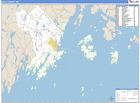 Knox County, Maine Zip Code Wall Map | Maps.com.com