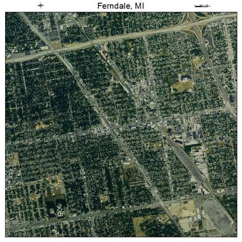 Aerial Photography Map of Ferndale, MI Michigan