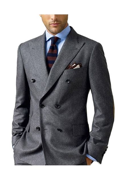 Double Breasted Wool Suit Bangkok Charcoal Grey