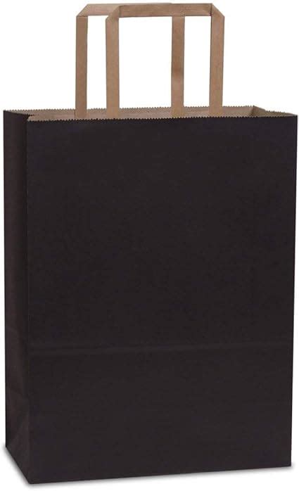 Bagdream 10x5x13 Shopping Bags 50pcs Black Kraft Paper